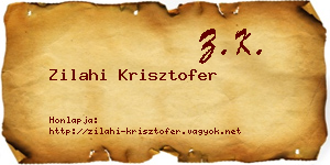 Zilahi Krisztofer névjegykártya